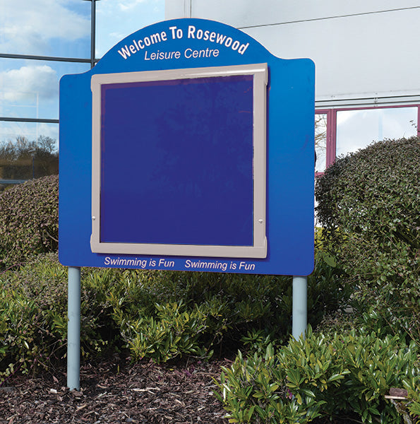 WeatherShield Contour Freestanding Outdoor Sign Sunken Post
