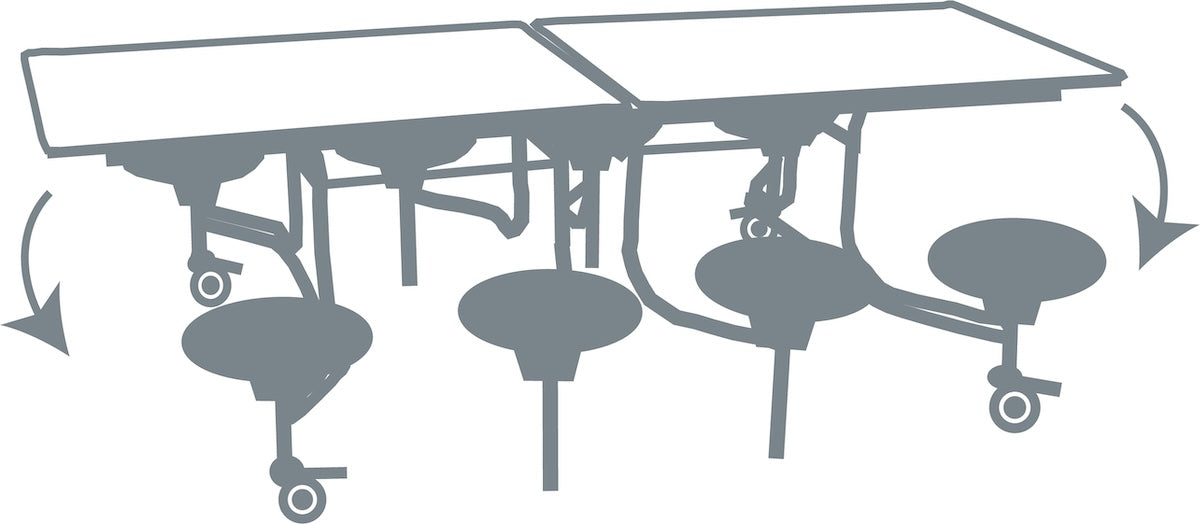 Eight Seat Rectangular Mobile Folding Table