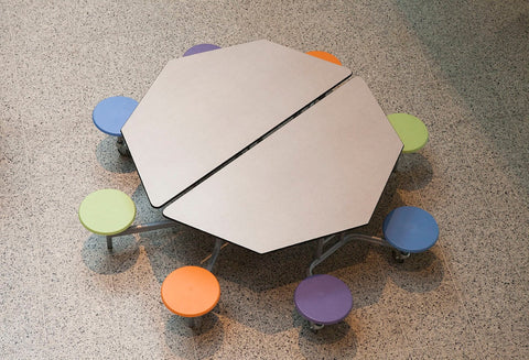 Eight Seat Octagonal Mobile Folding Table