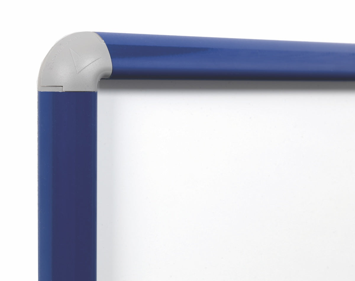 40x60cm Whiteboard With Marker Holder - Blue Frame Dry Erase Board For Home Or Office