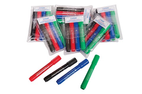 Dry Wipe Pens (Pack of four assorted colours)