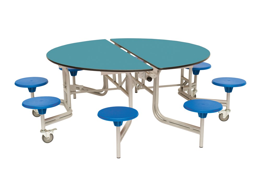 Eight Seat Round Mobile Folding Table, Round Folding Tables That Seat 8mm