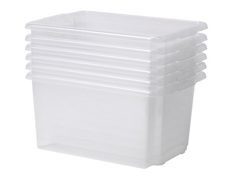 Set of 6 Clear Deep Tubs