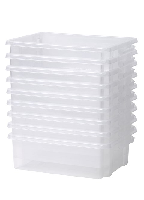 Set of 9 Clear Shallow Tubs